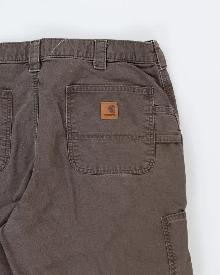 00s Carhart Khaki Carpenter Work Trousers - W36 L33