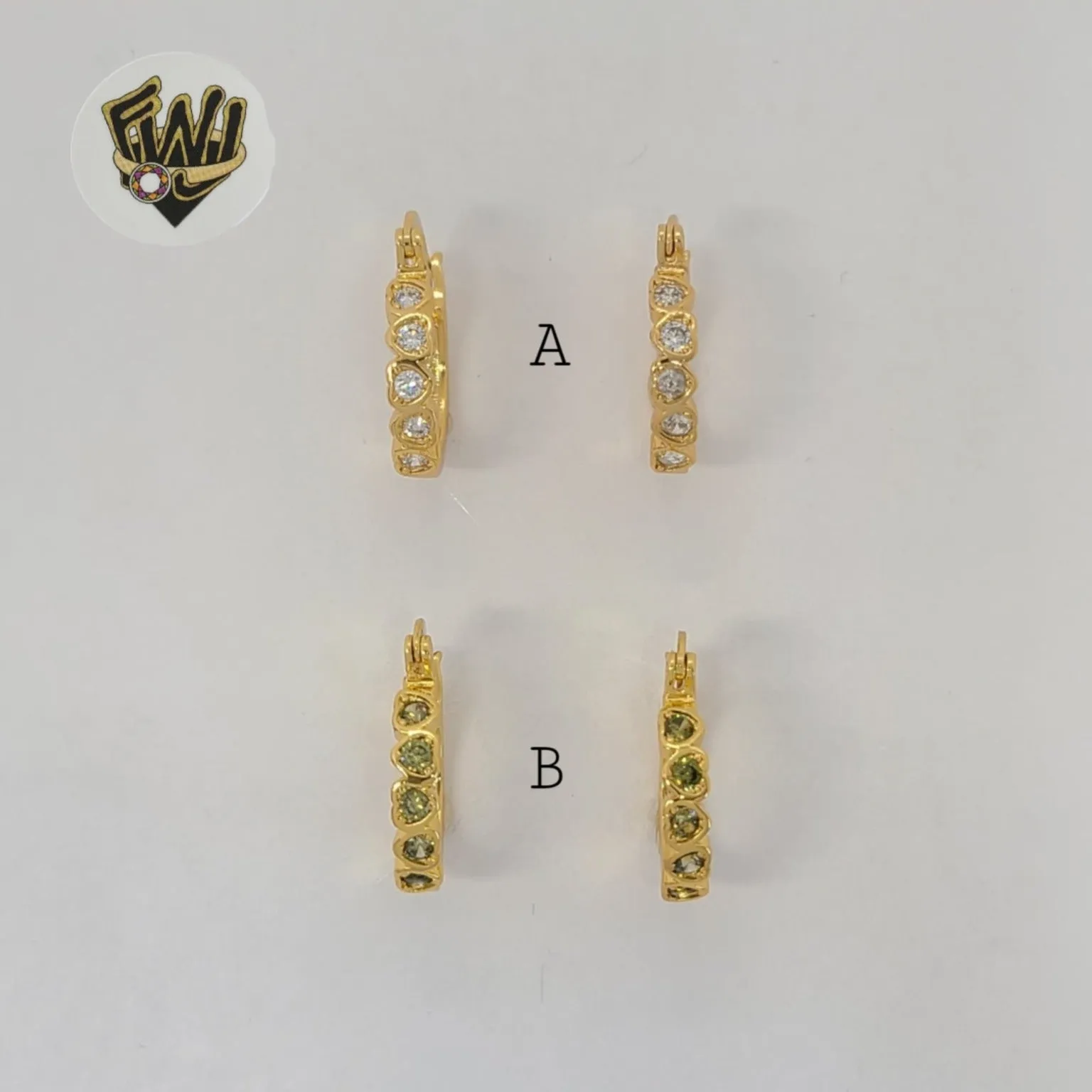 (1-2645-3) Gold Laminate - Zircon Hoops - BGO