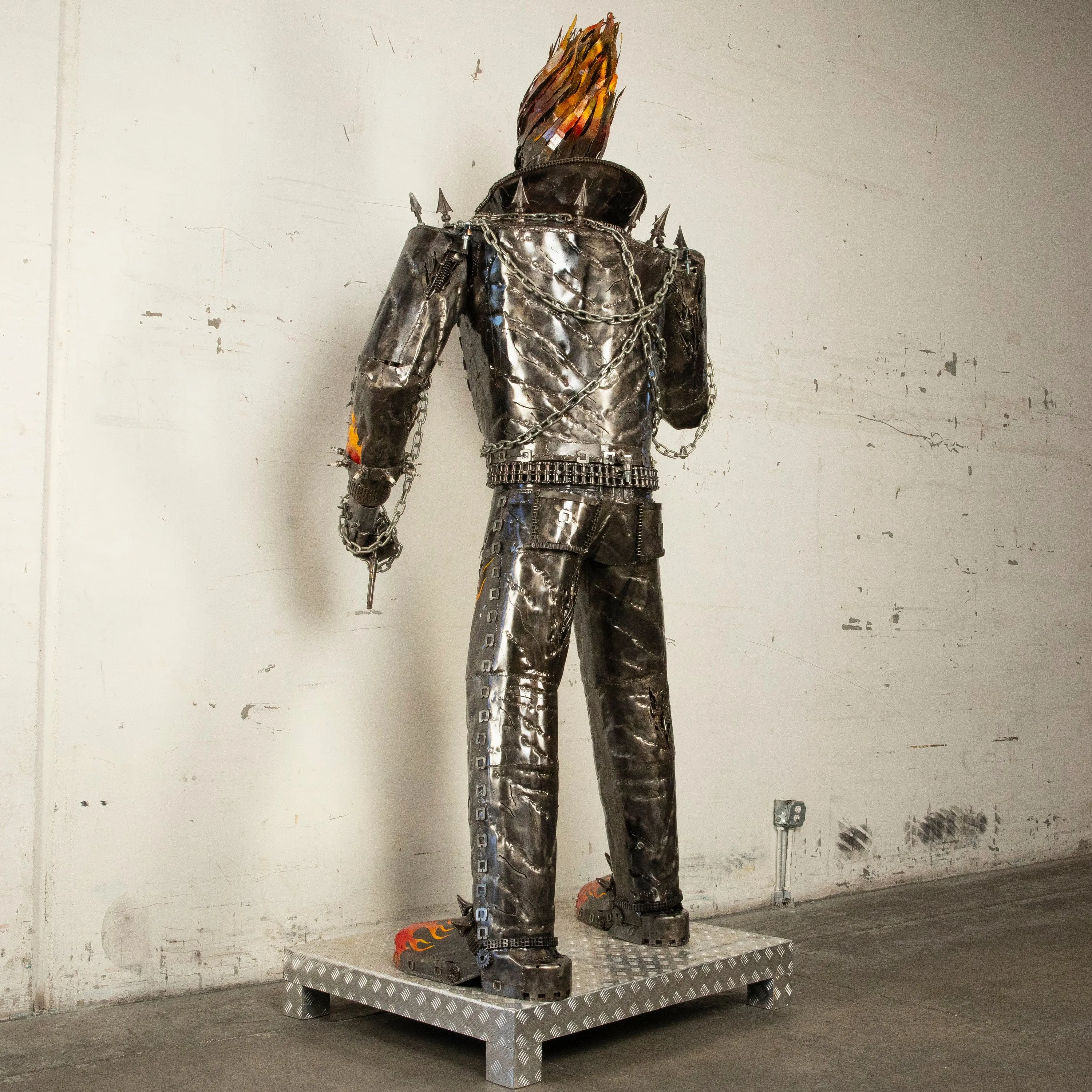 102 Ghost Rider Inspired Recycled Metal Art Sculpture