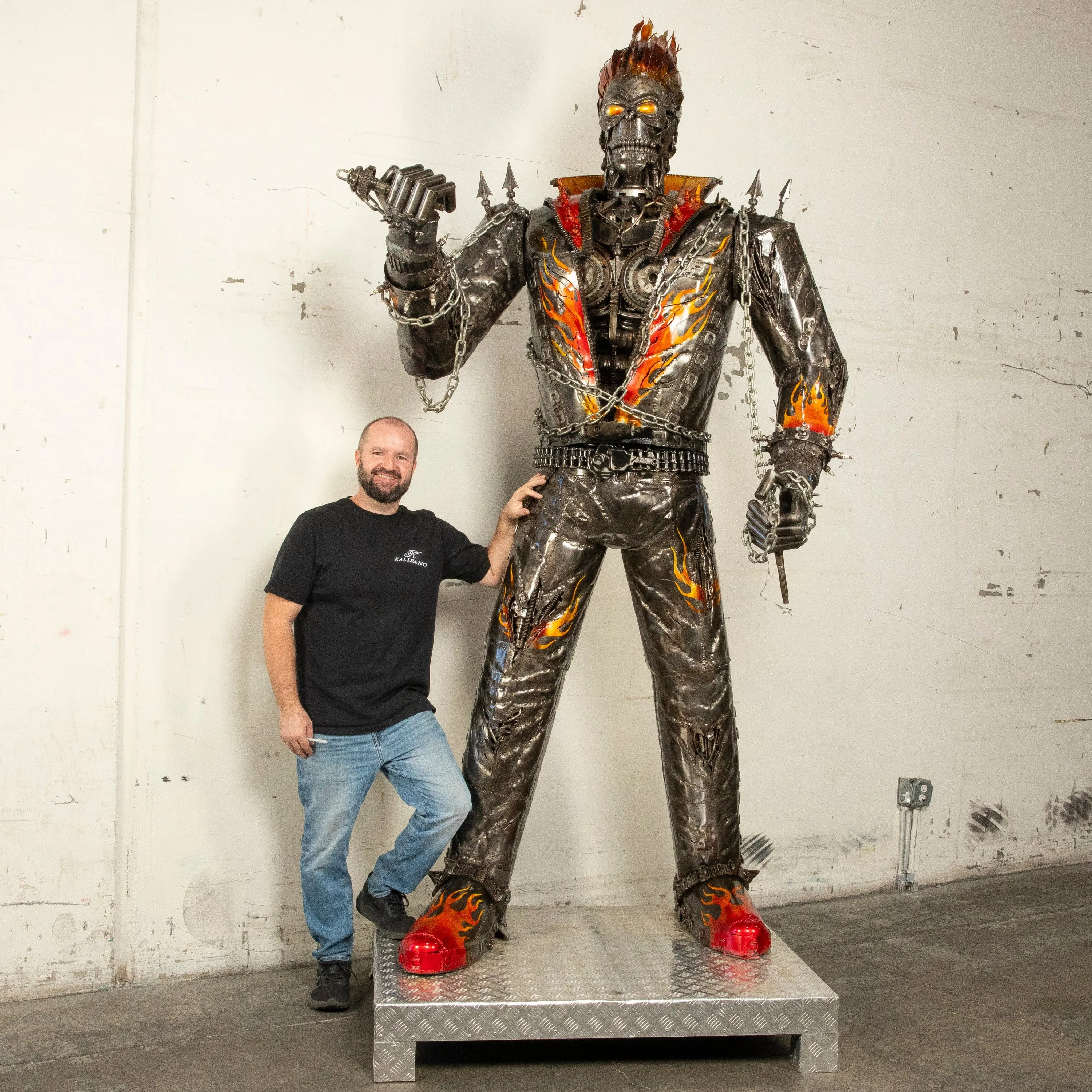 102 Ghost Rider Inspired Recycled Metal Art Sculpture