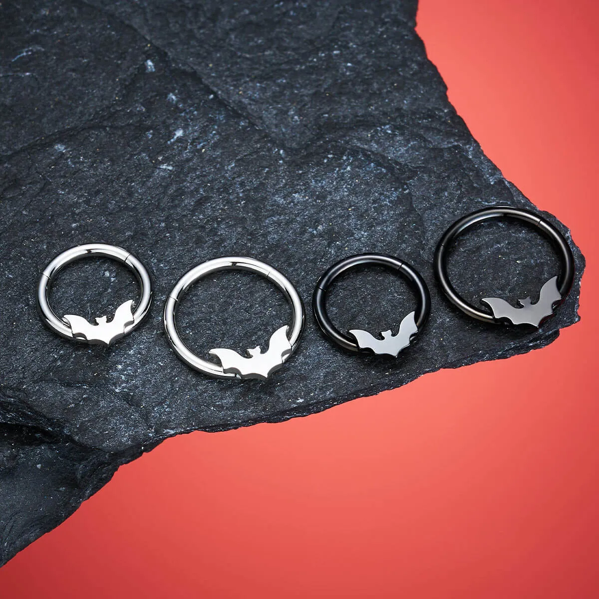 16G Flat Bat Halloween Septum Ring