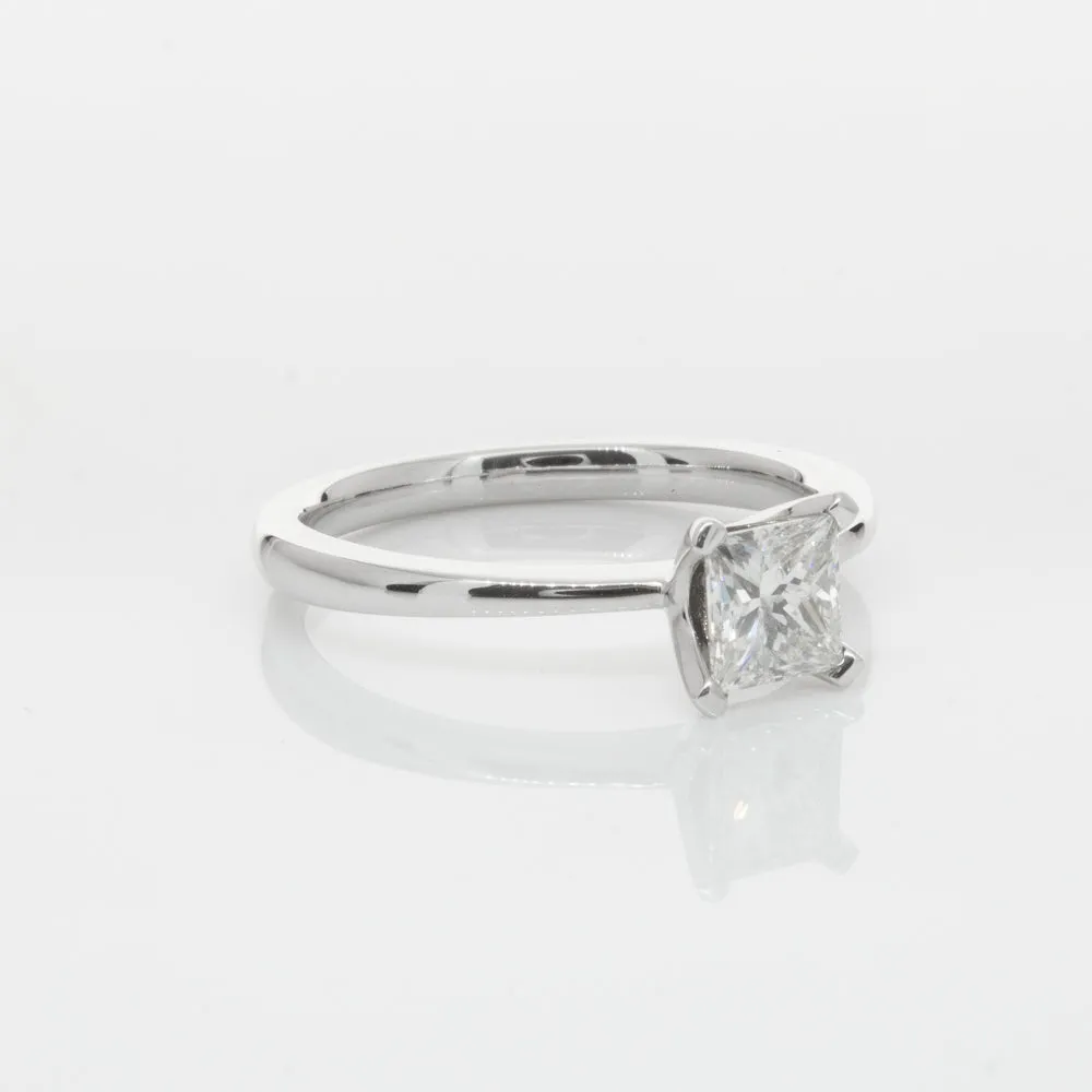 18ct White Gold .71ct Princess Cut Diamond Royale Ring