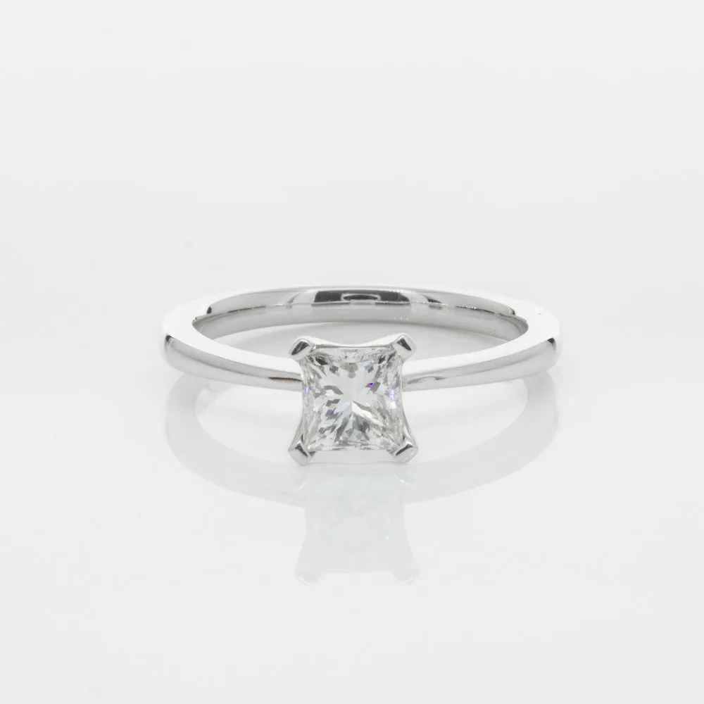 18ct White Gold .71ct Princess Cut Diamond Royale Ring