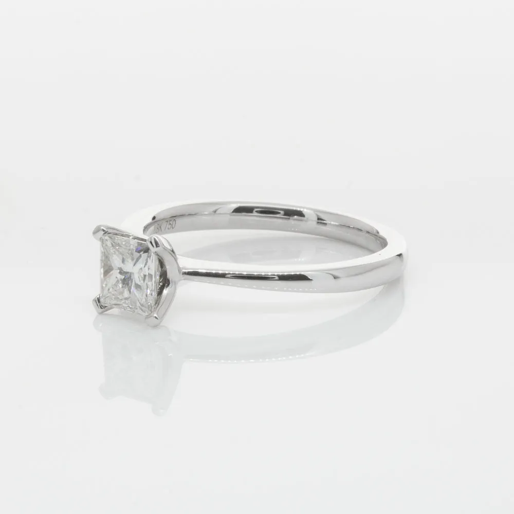 18ct White Gold .71ct Princess Cut Diamond Royale Ring