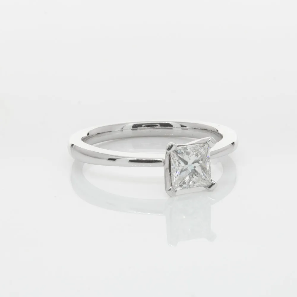 18ct White Gold .71ct Princess Cut Diamond Royale Ring