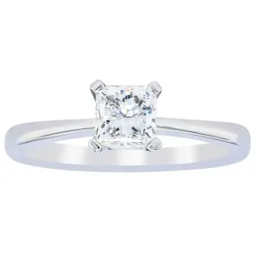 18ct White Gold .71ct Princess Cut Diamond Royale Ring