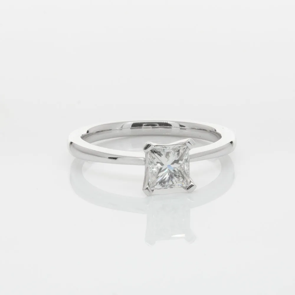 18ct White Gold .71ct Princess Cut Diamond Royale Ring