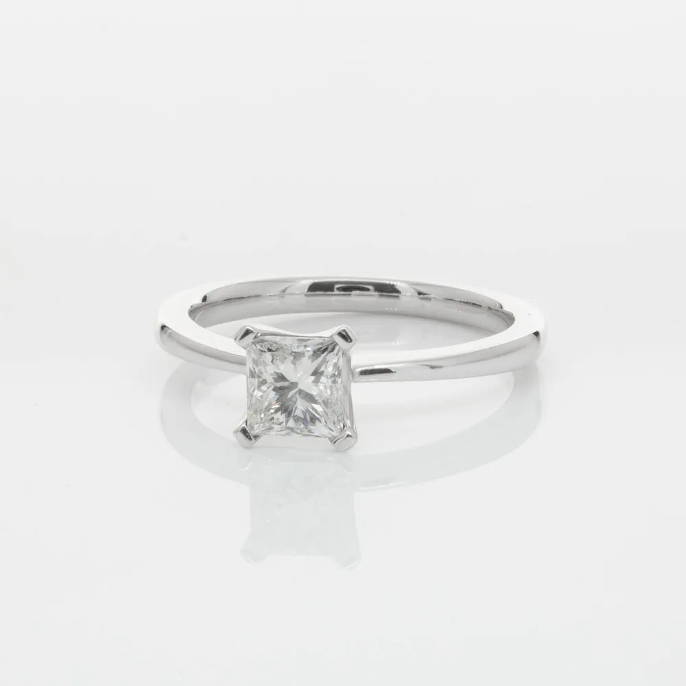 18ct White Gold .71ct Princess Cut Diamond Royale Ring