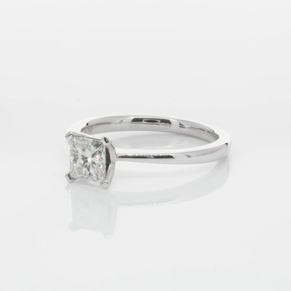 18ct White Gold .71ct Princess Cut Diamond Royale Ring