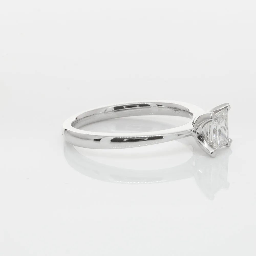 18ct White Gold .71ct Princess Cut Diamond Royale Ring