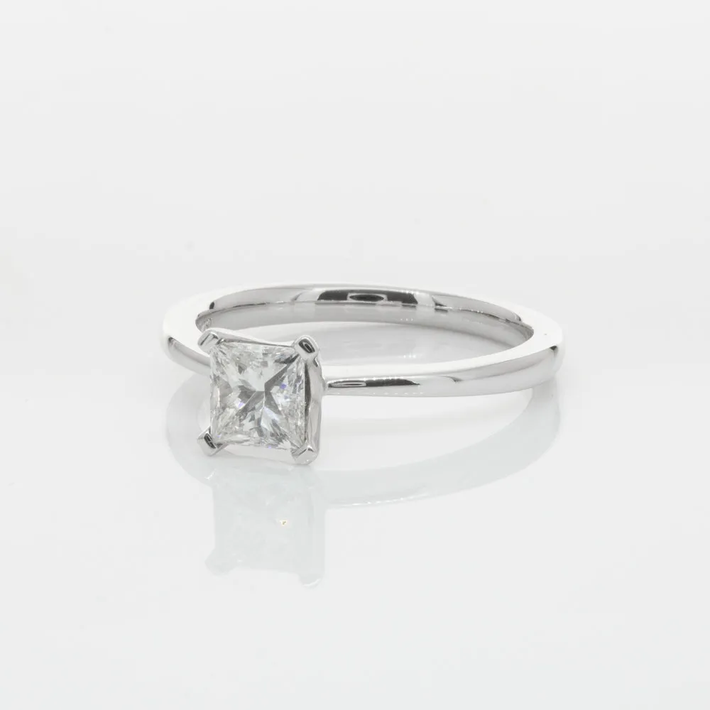 18ct White Gold .71ct Princess Cut Diamond Royale Ring