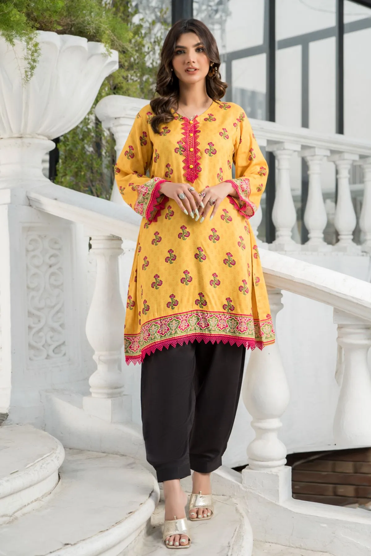 1PC Anarkali Digital Linen Shirt 58