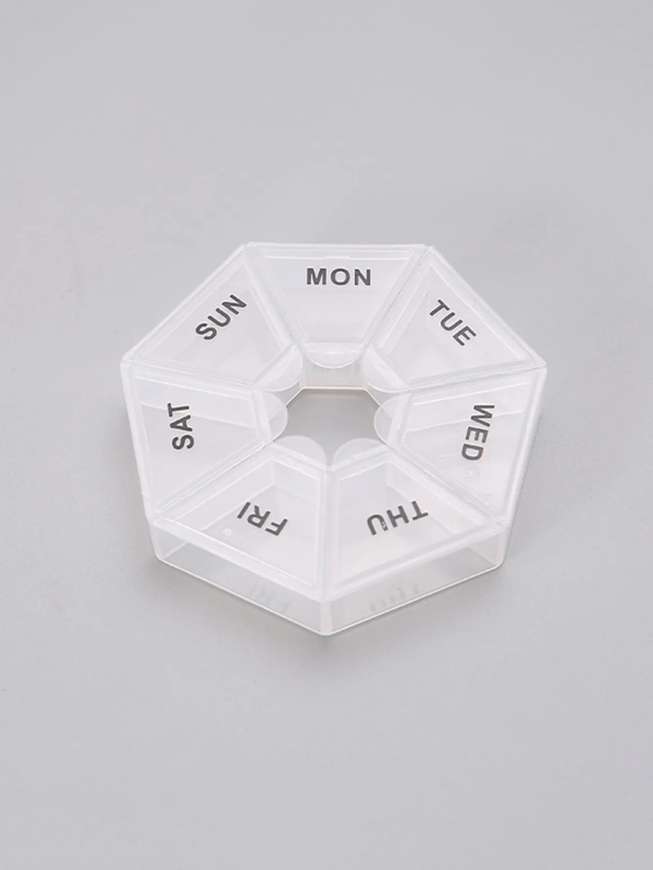 1pc Letter Graphic 7 Grids Medicine Storage Box