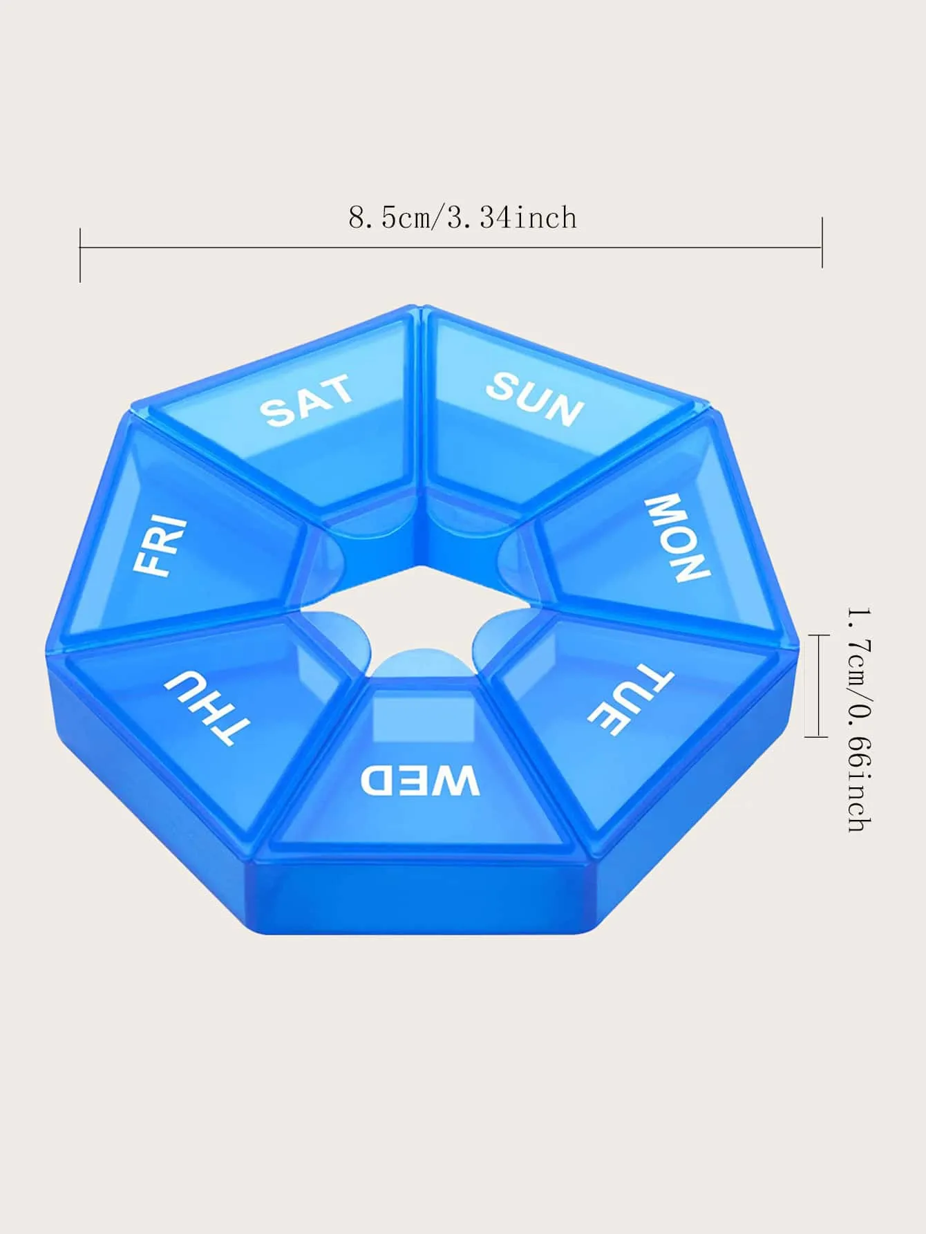 1pc Letter Graphic 7 Grids Medicine Storage Box