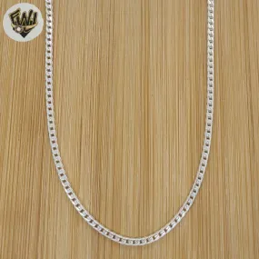 (2-2669) 925 Sterling Silver - 2.4mm Alternative Link Chain.