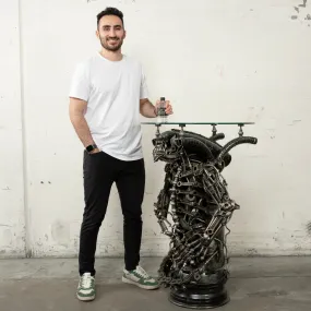 36 Alien Inspired Recycled Metal Sculpture Table