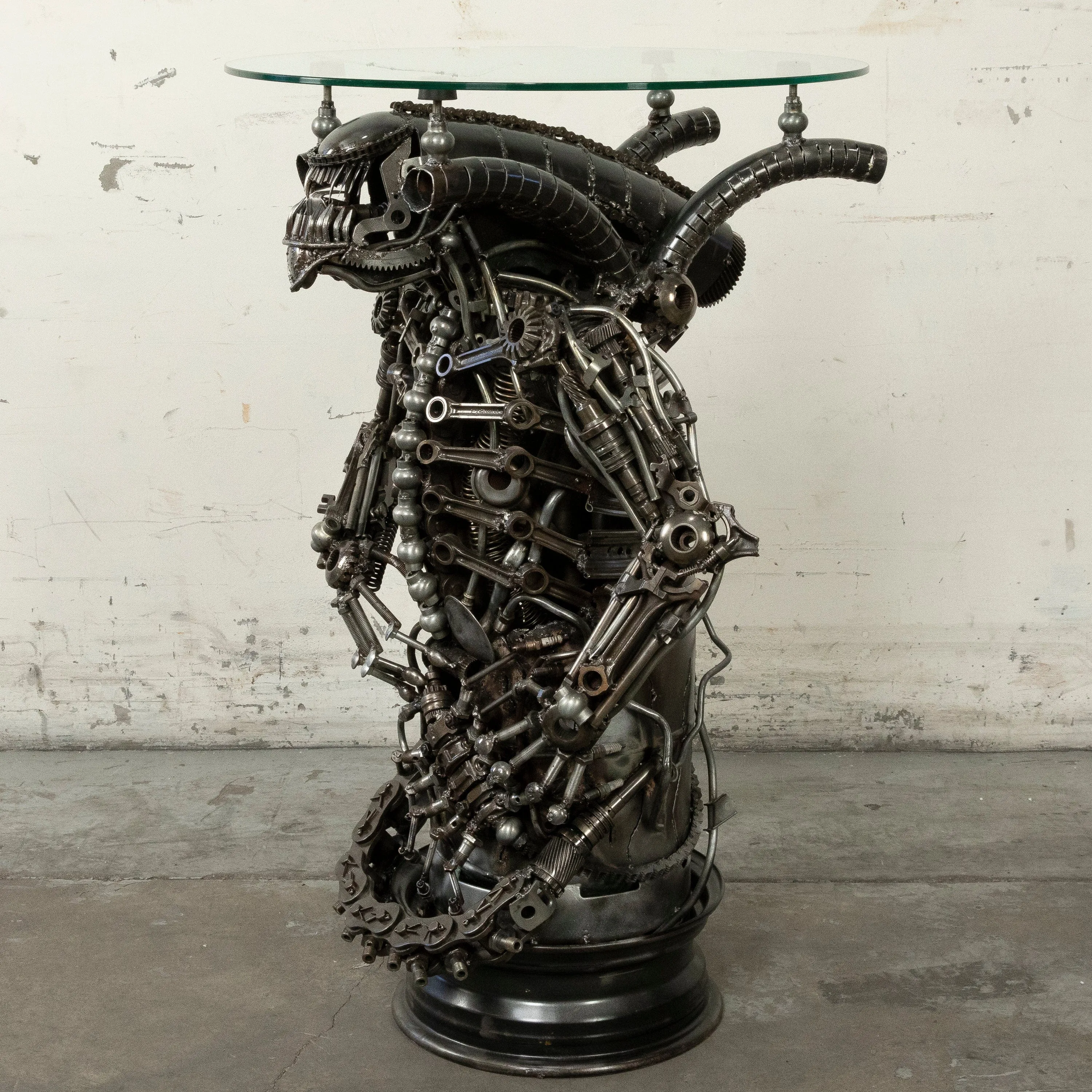 36 Alien Inspired Recycled Metal Sculpture Table