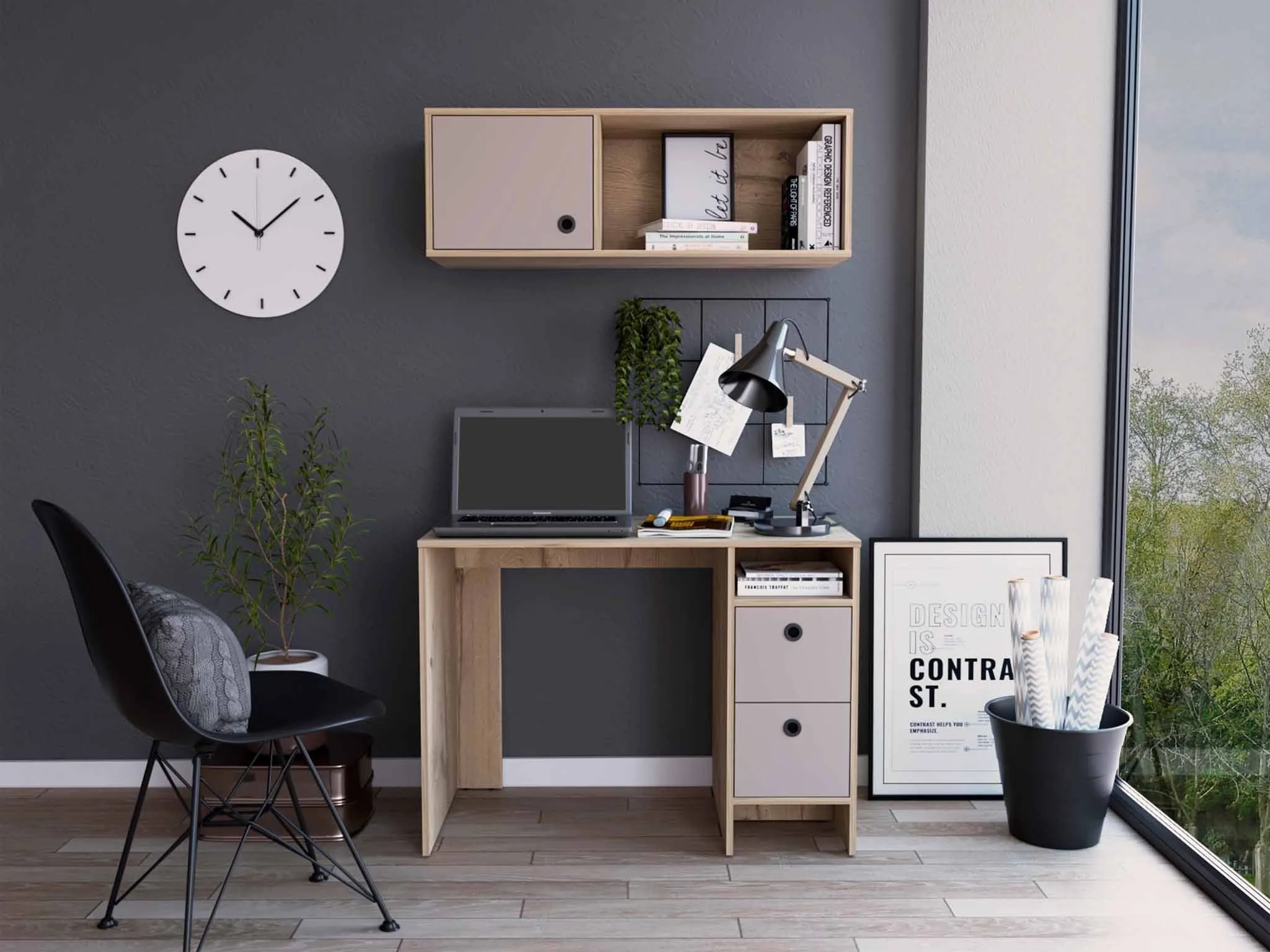 39 Taupe Computer Desk