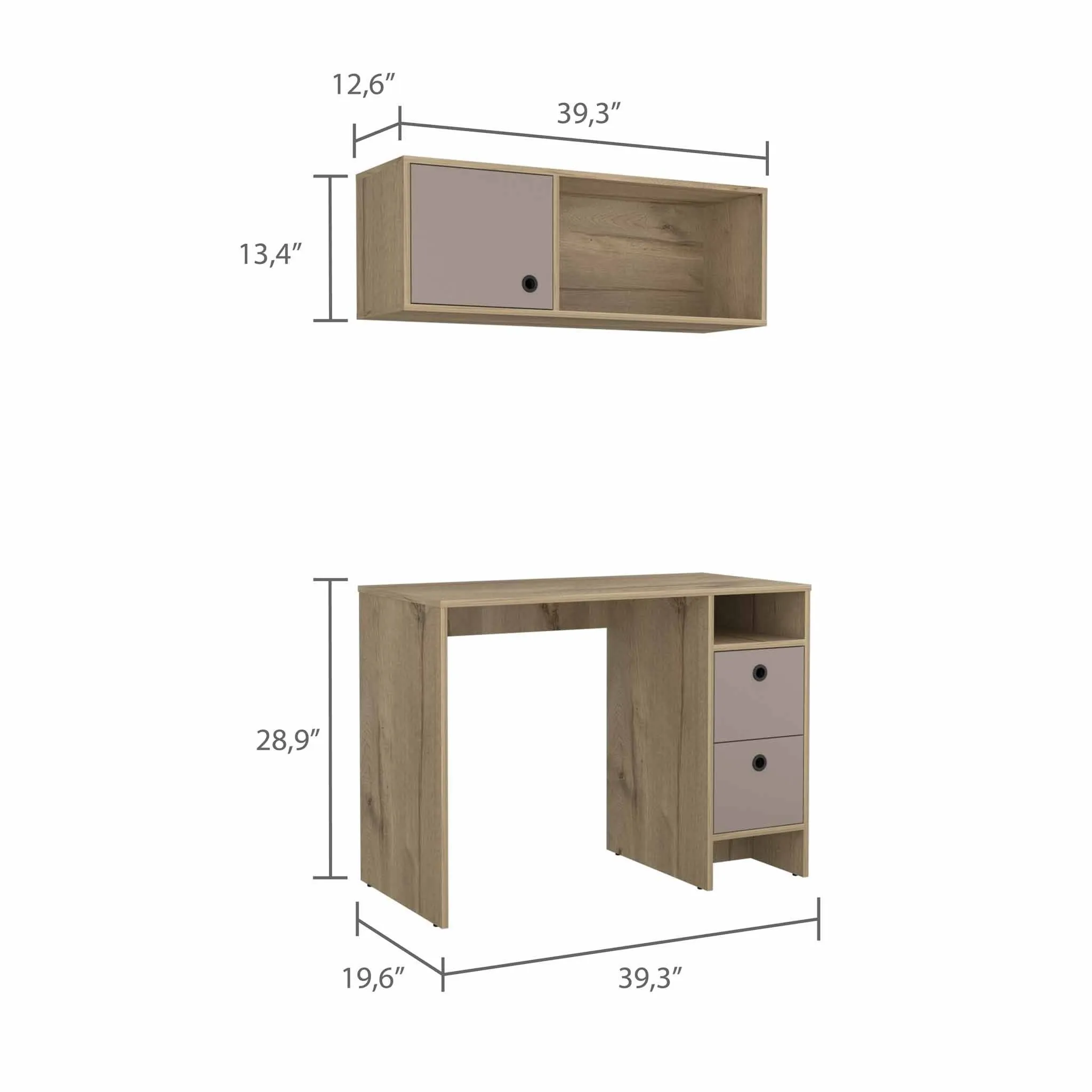 39 Taupe Computer Desk