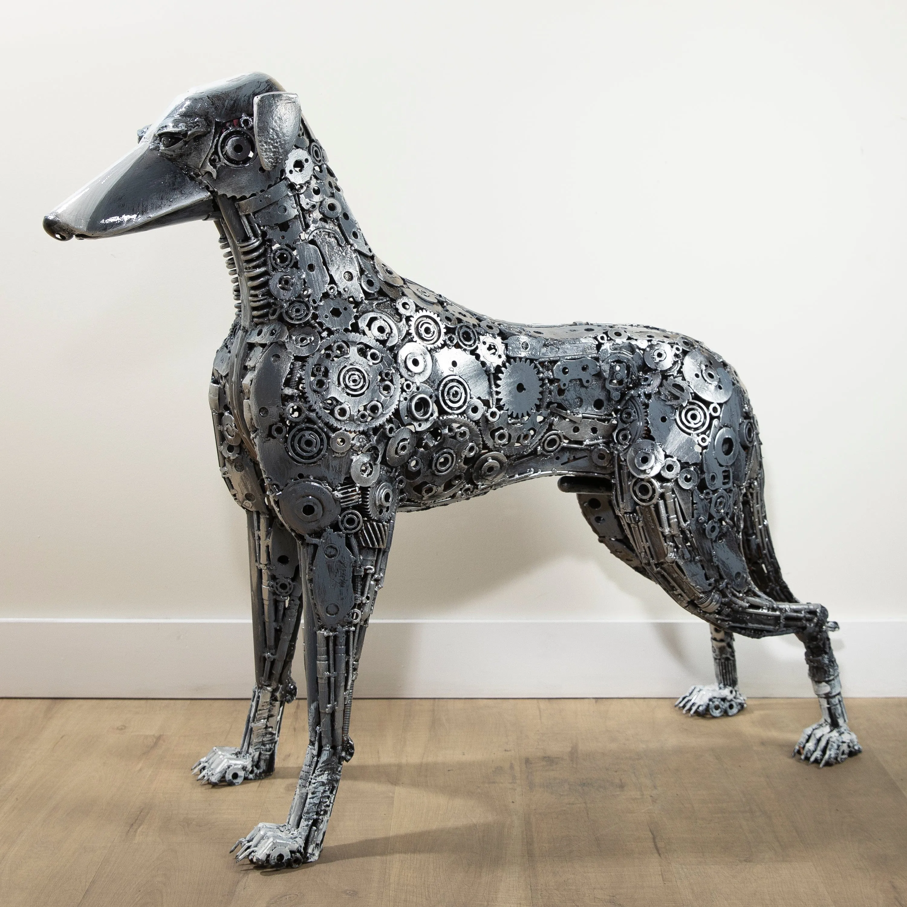 40 Greyhound Dog Inspired Recycled Metal Art Sculpture