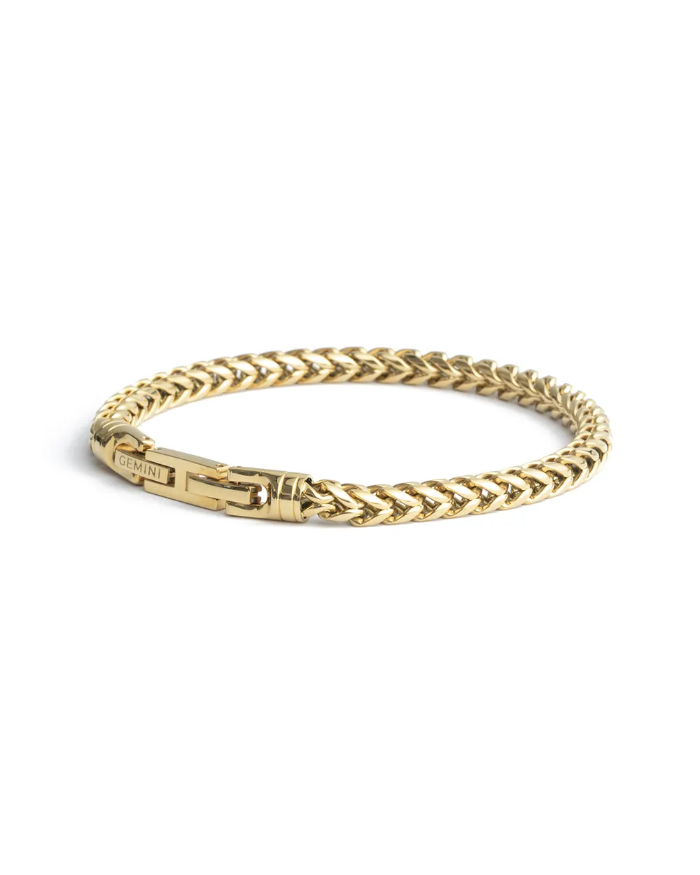 5mm foxtail bracelet in stainless steel with gold-plated finish