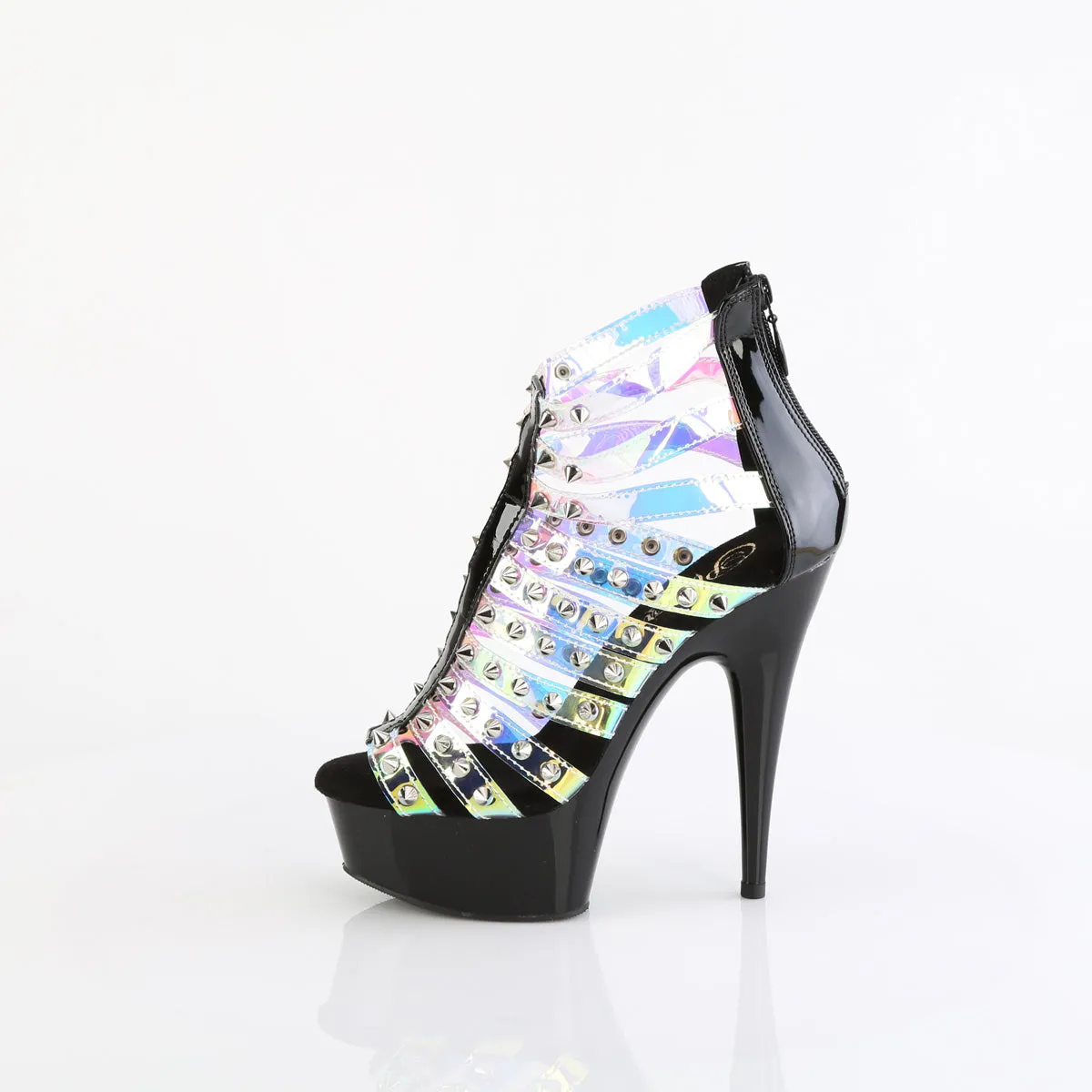 6 Inch Heel DELIGHT-600-9 Holo TPU Black