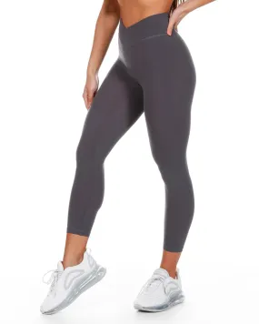 7/8 Cross Over Leggings - Charcoal