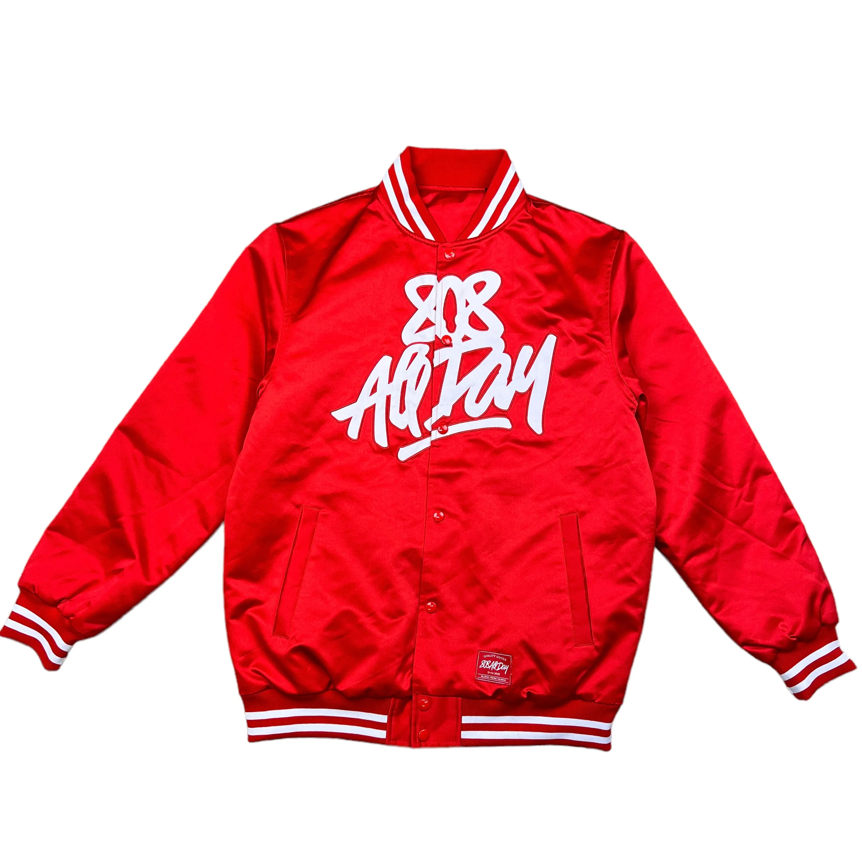 808ALLDAY Red Satin Jacket