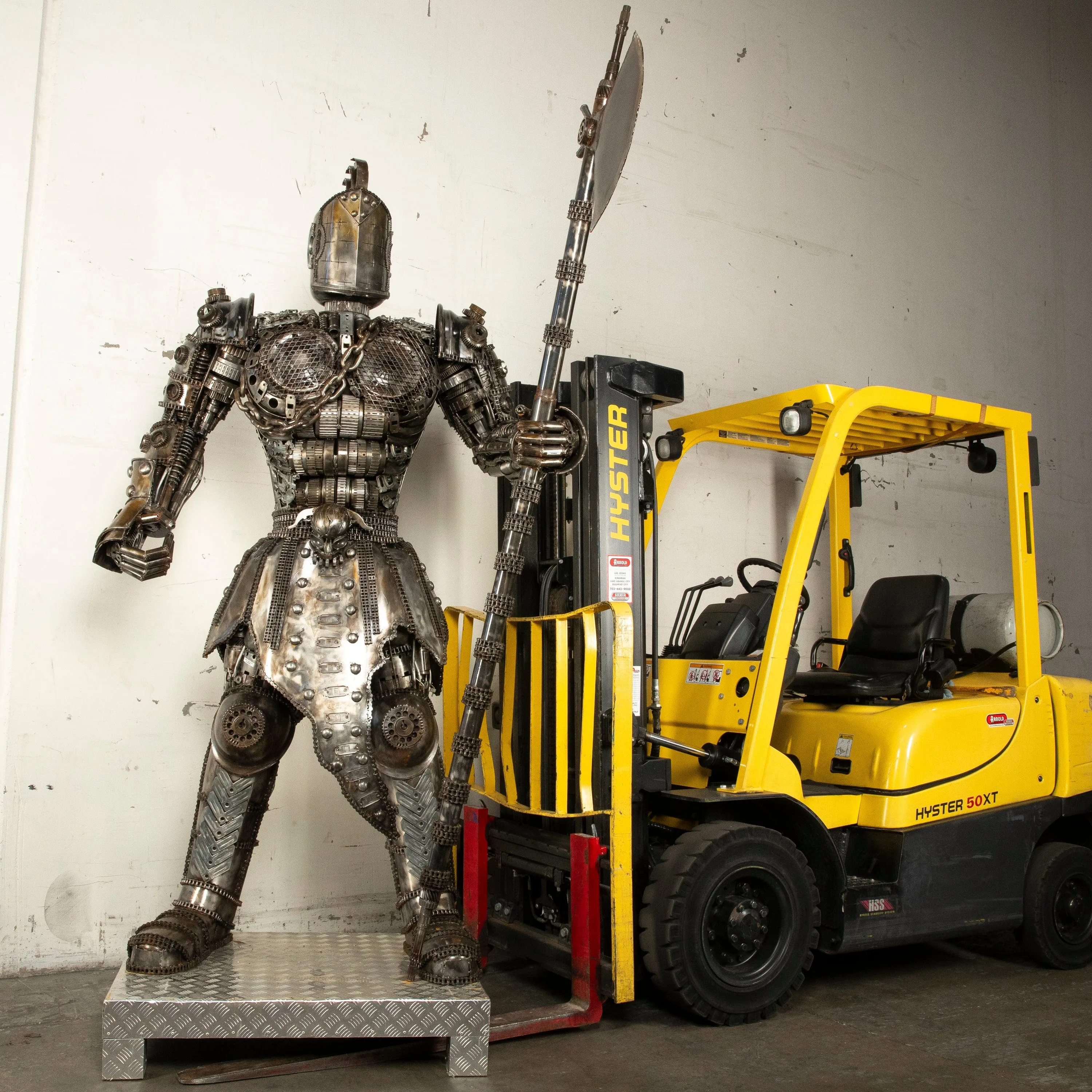 91 Knight Recycled Metal Art Sculpture