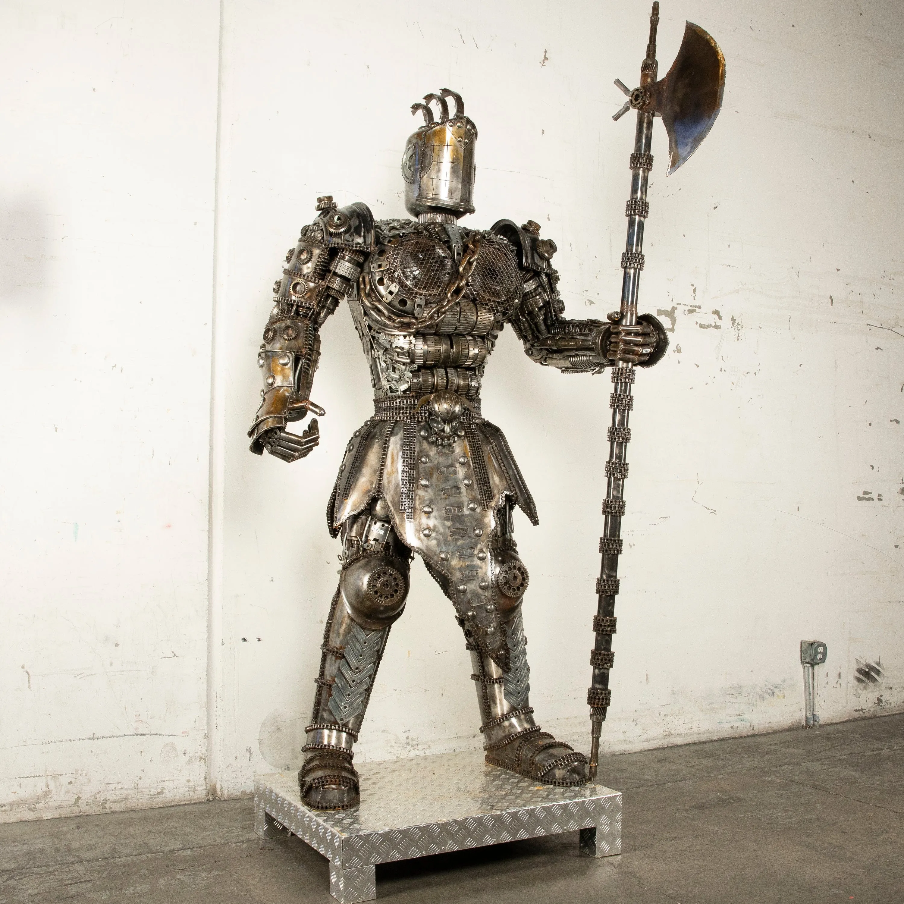 91 Knight Recycled Metal Art Sculpture