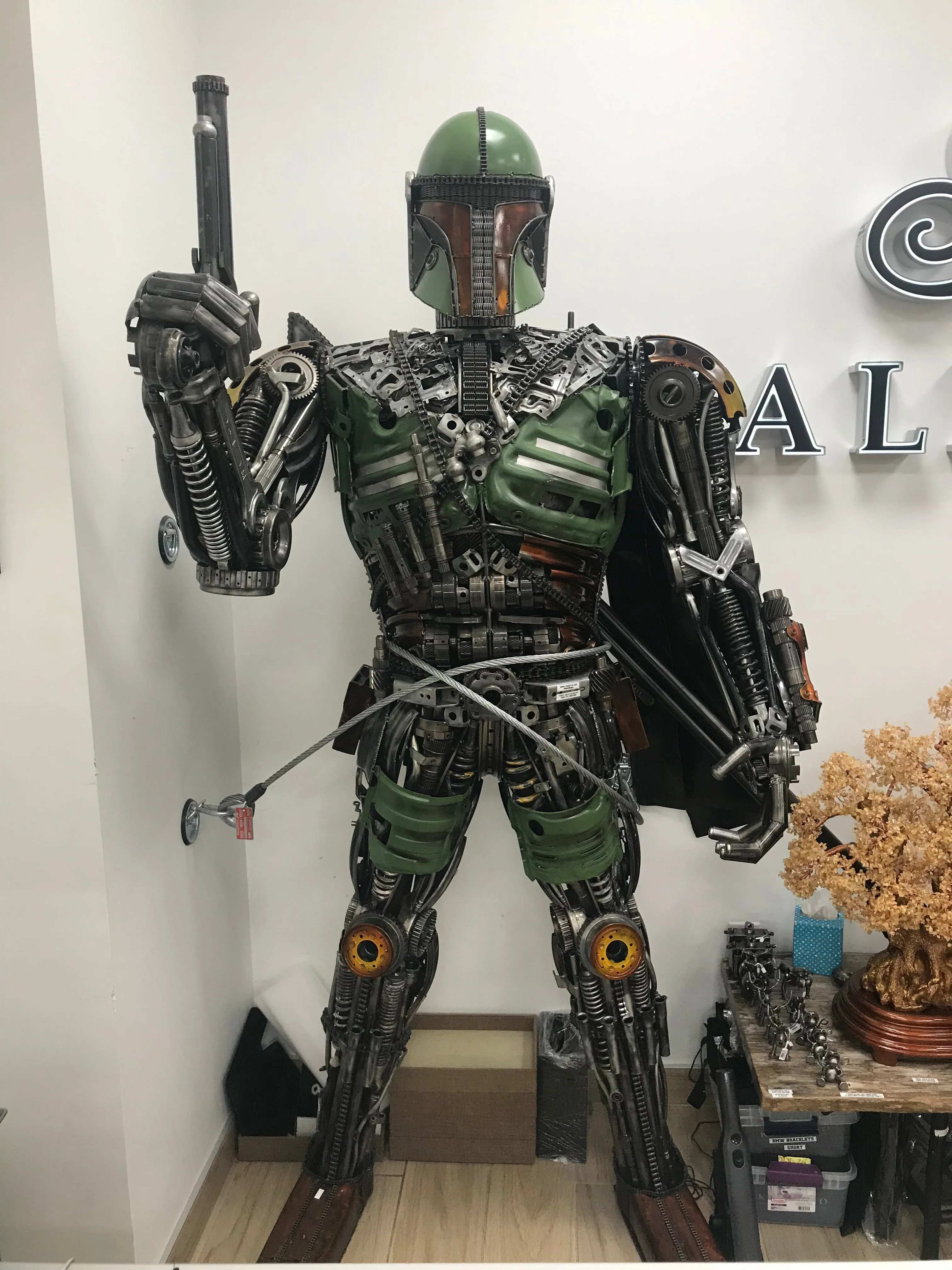 91 Mandalorian (Boba Fett) Inspired Recycled Metal Art Sculpture