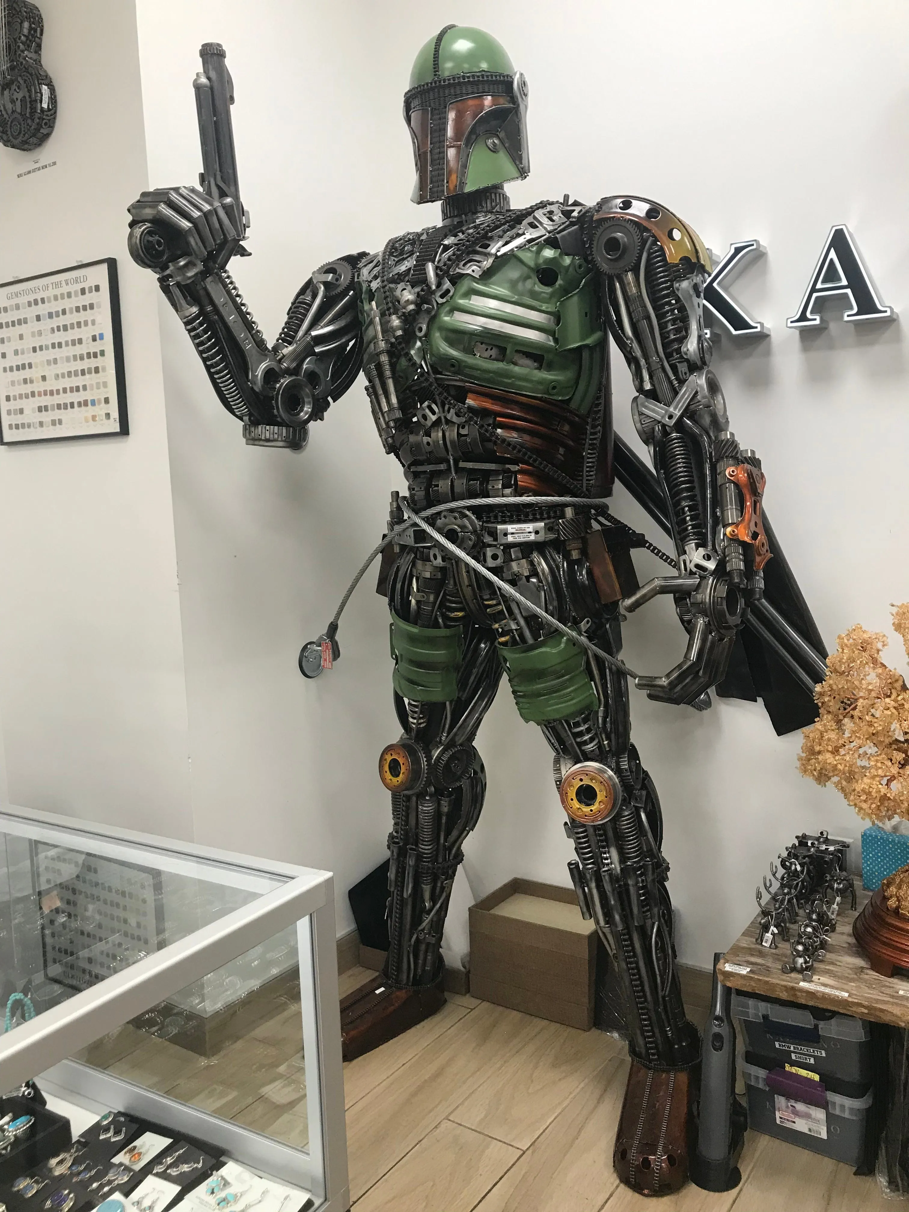 91 Mandalorian (Boba Fett) Inspired Recycled Metal Art Sculpture