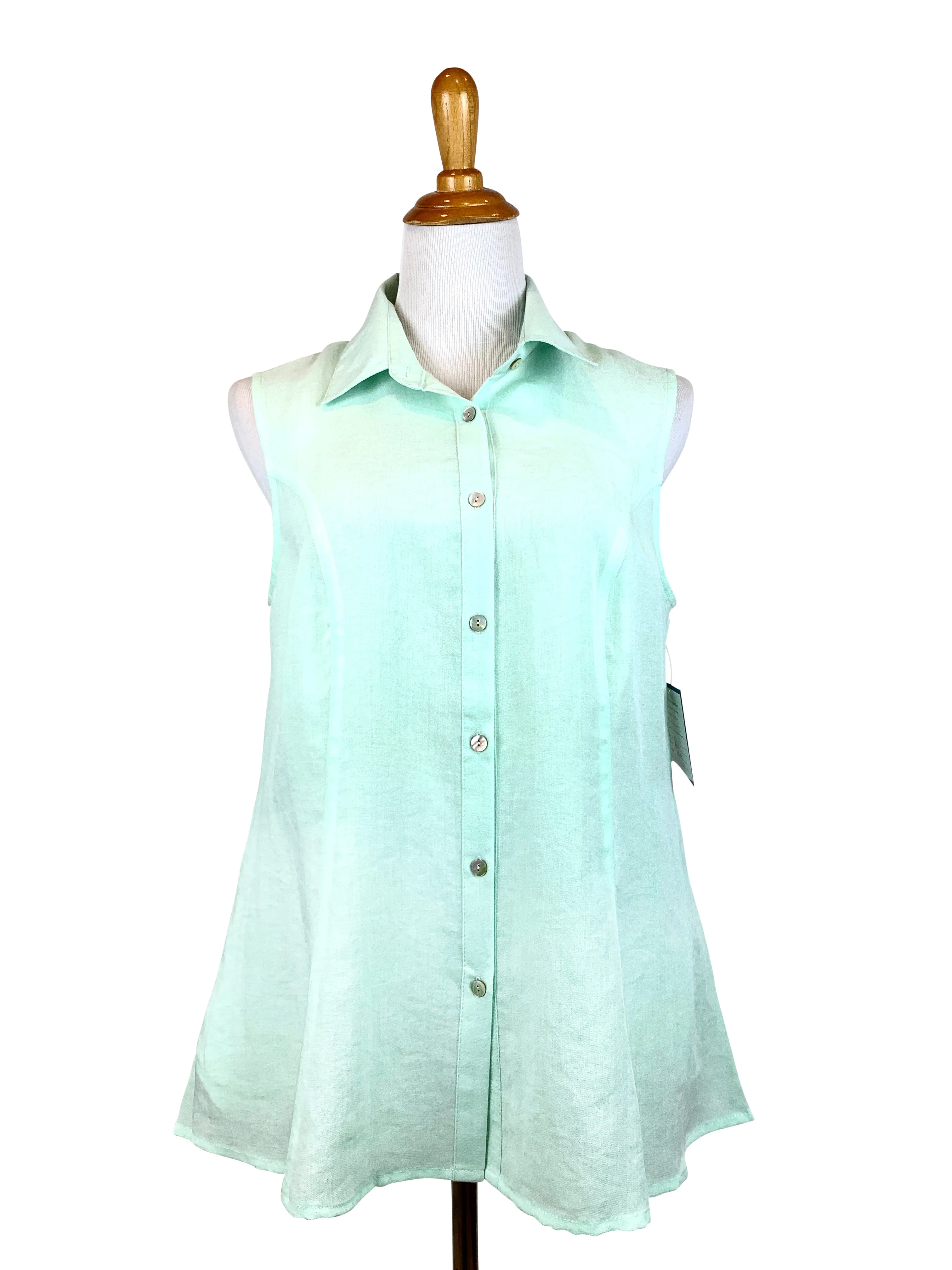 AA223 - Betty Button-Up Linen Vest