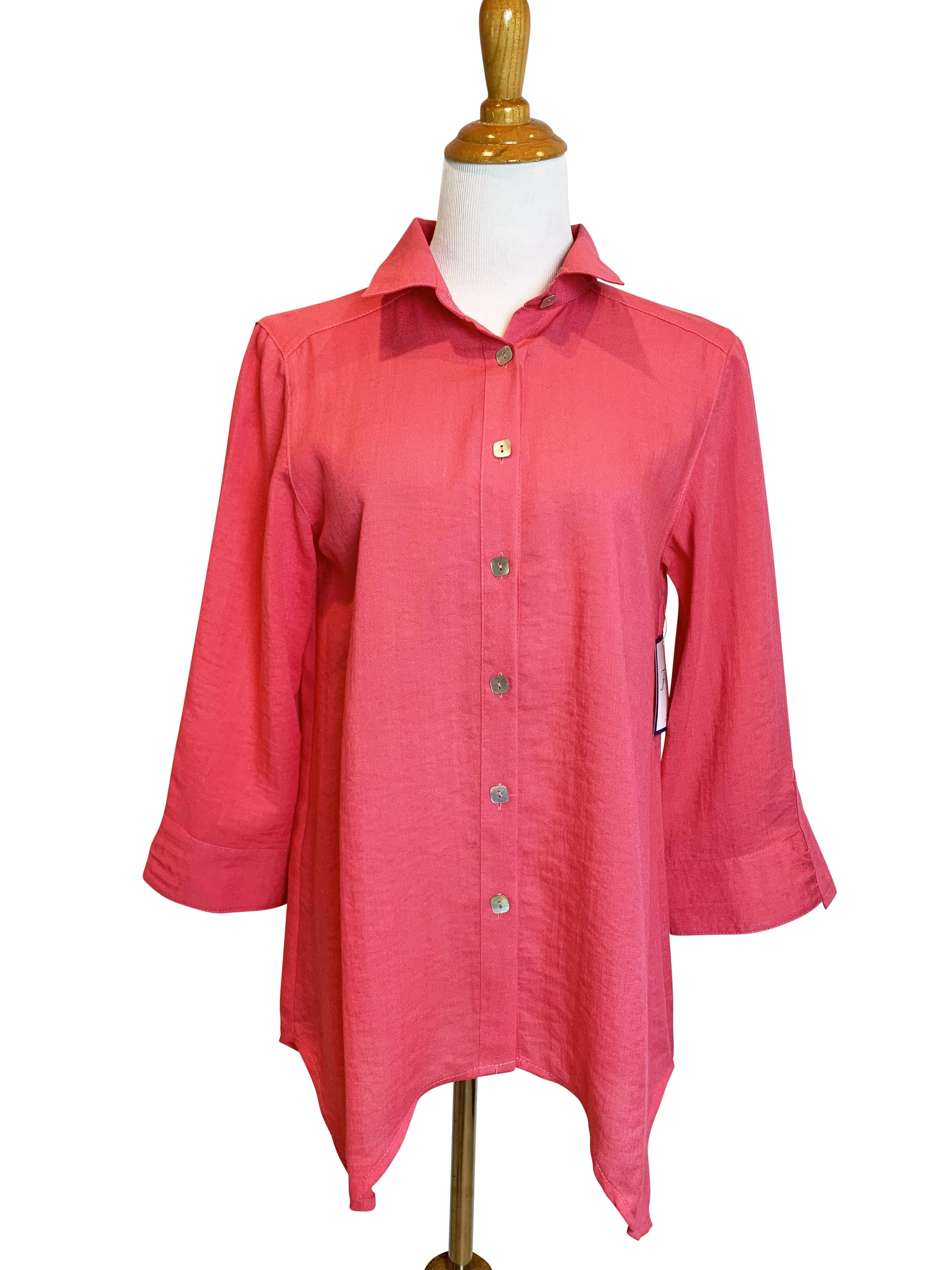 AA261 - Diamond Button-Up Linen Shirt