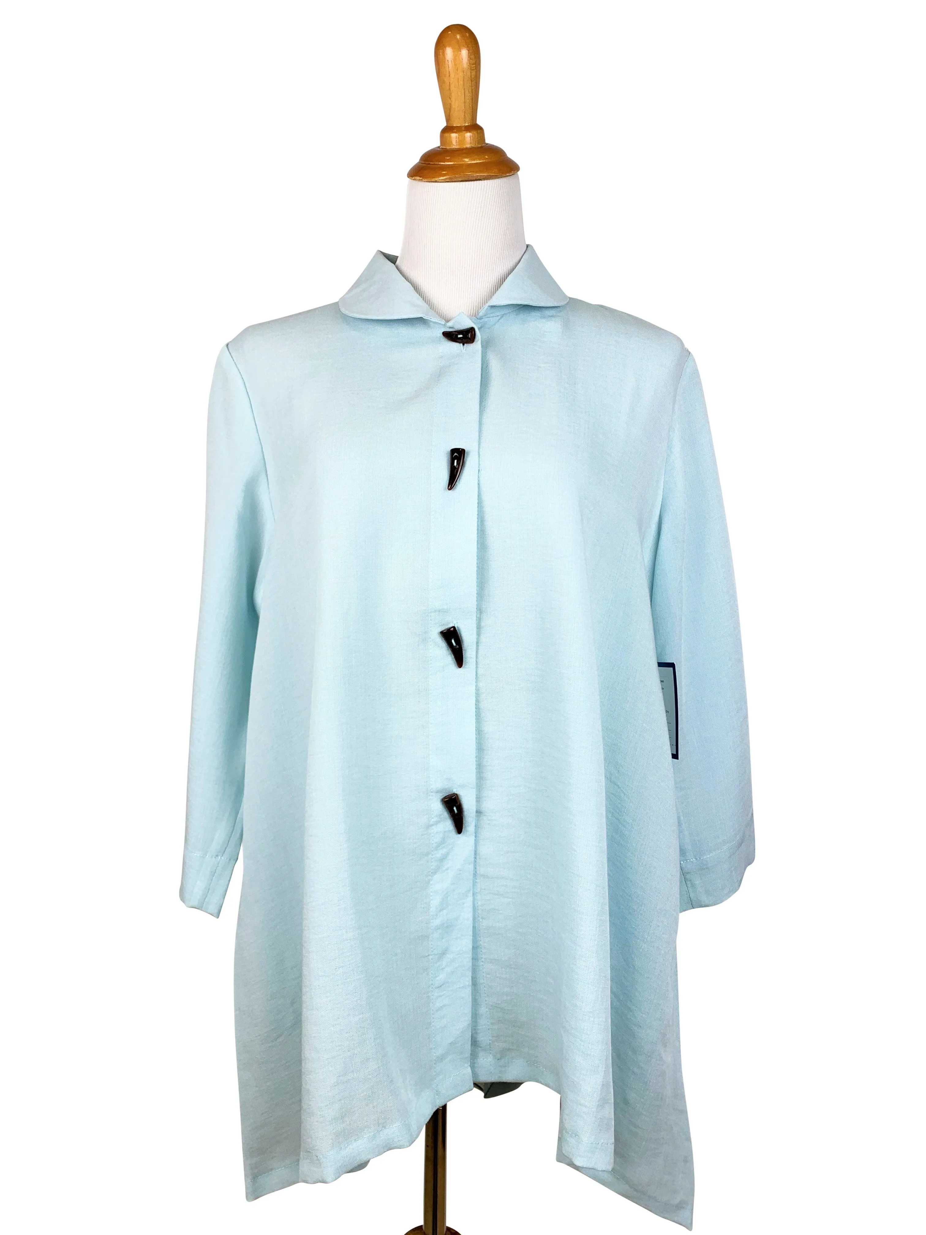 AA73 - Swing Linen Jacket w/ Horn Buttons