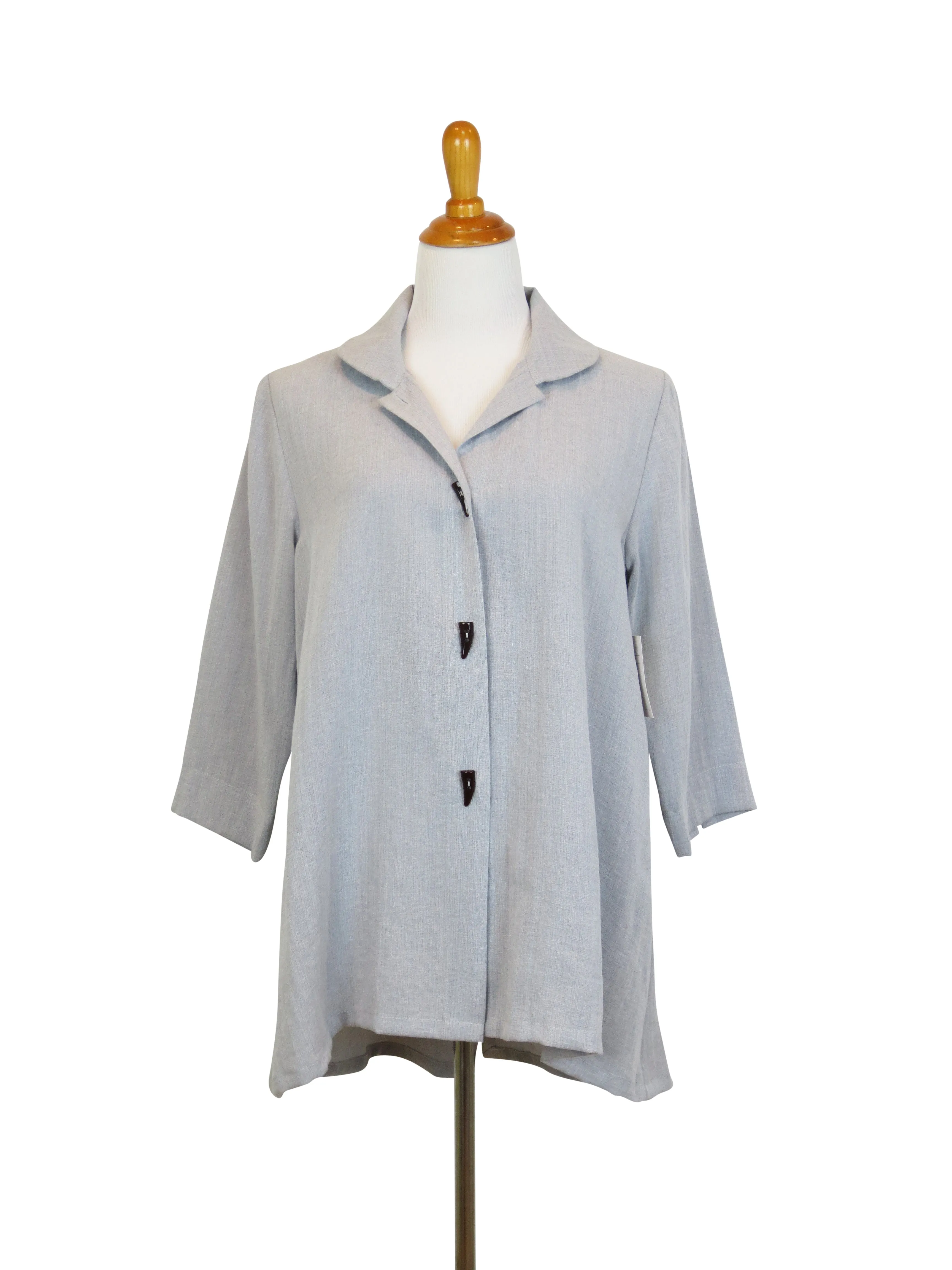 AA73 - Swing Linen Jacket w/ Horn Buttons