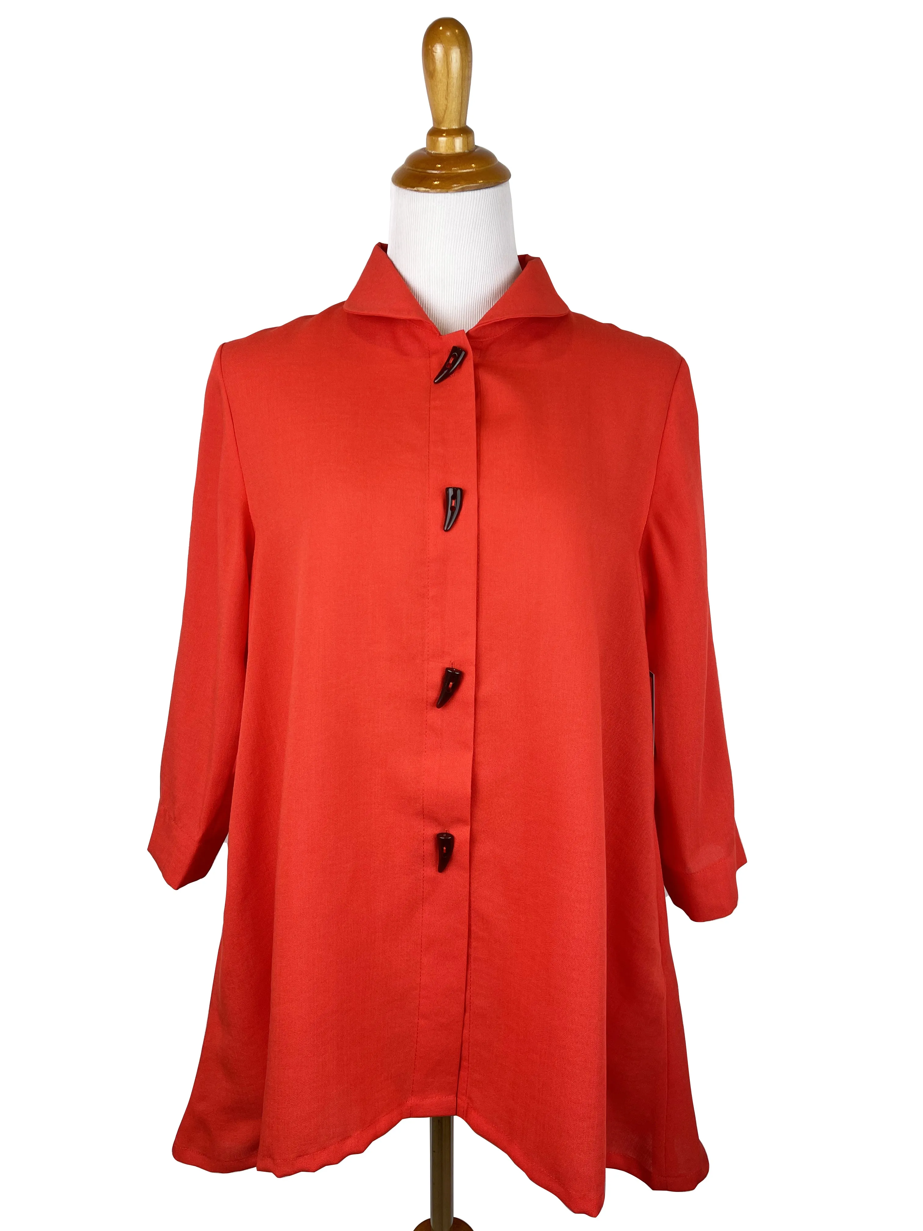 AA73 - Swing Linen Jacket w/ Horn Buttons