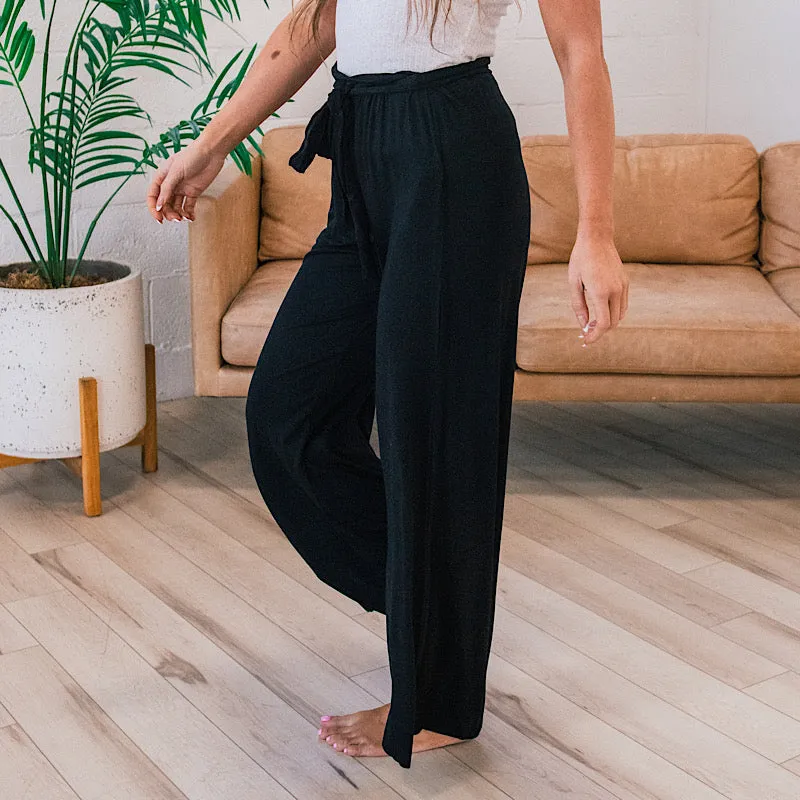 Adelle Black Flowy Pants