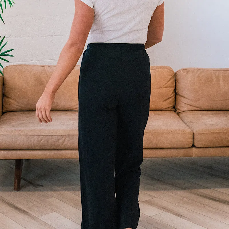 Adelle Black Flowy Pants