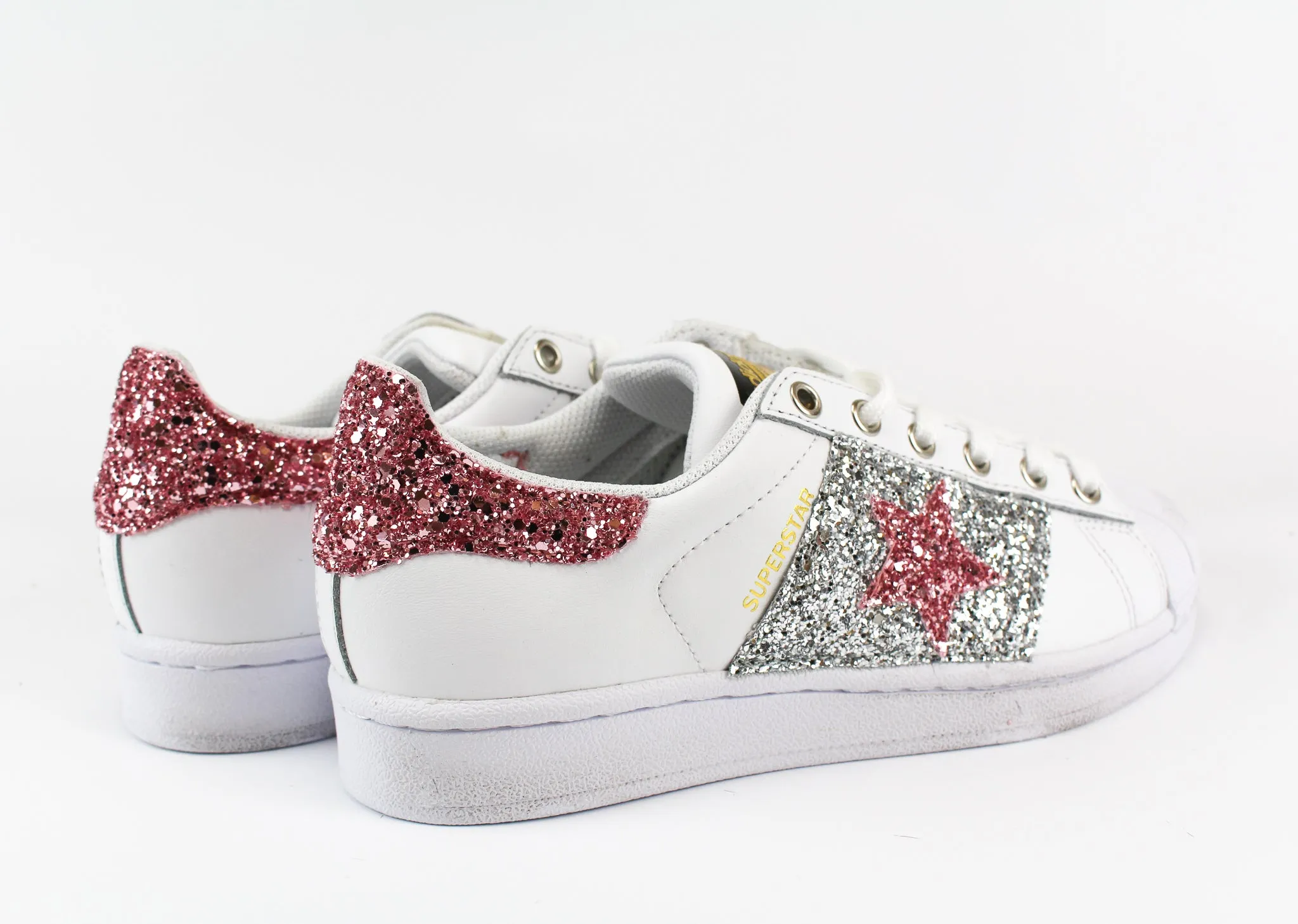 Adidas Superstar Stella Pink & Silver Glitter