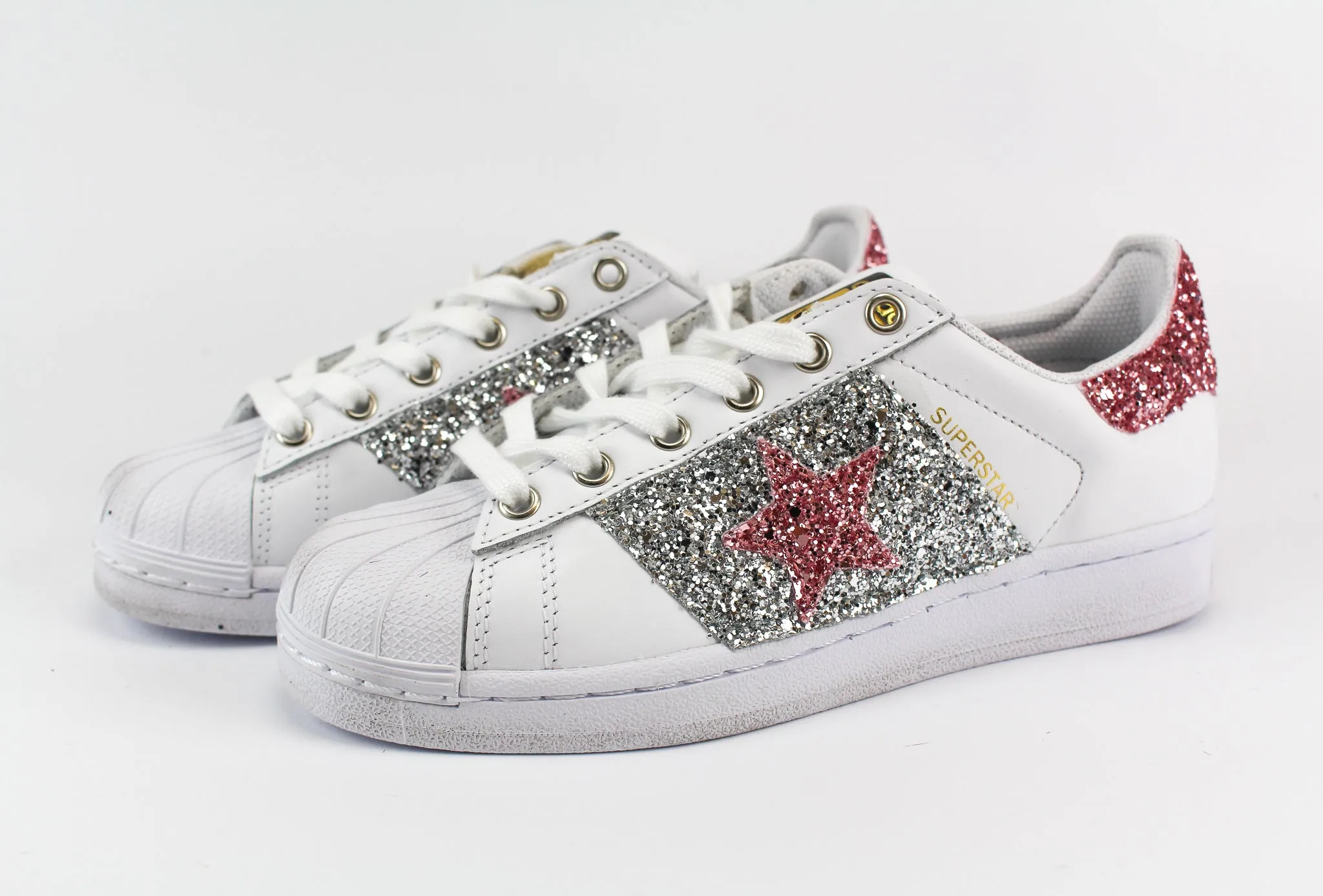 Adidas Superstar Stella Pink & Silver Glitter