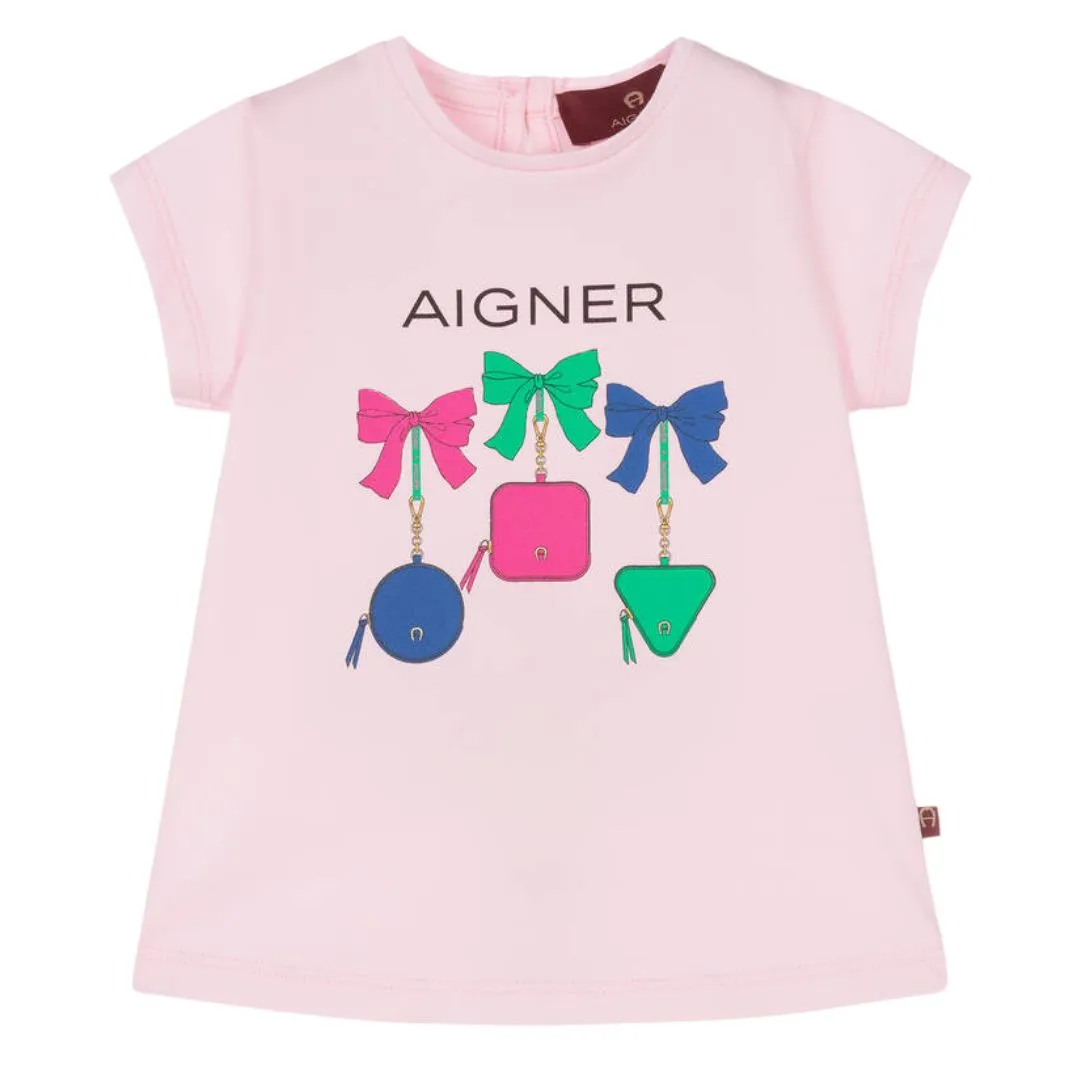 Aigner T-Shirt Bow Logo Pink