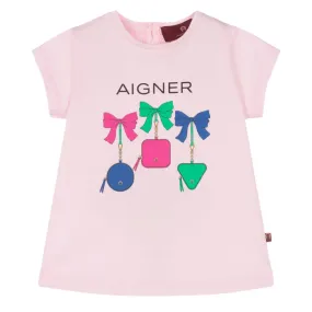 Aigner T-Shirt Bow Logo Pink