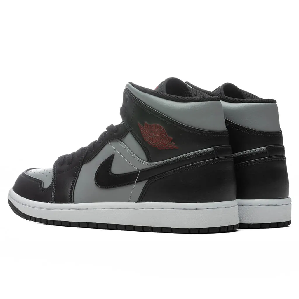 Air Jordan 1 Mid - Black/Gym Red/Particle Grey