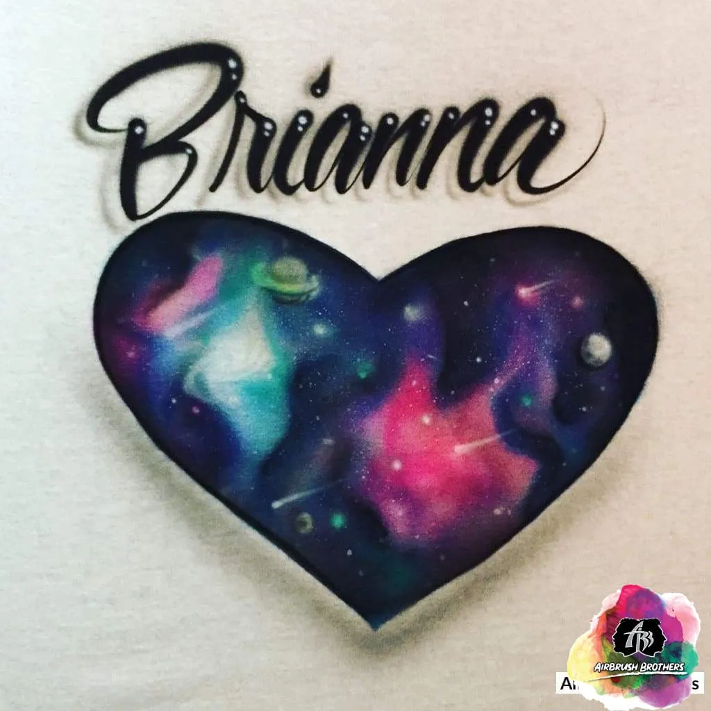 Airbrush Galaxy Heart Design