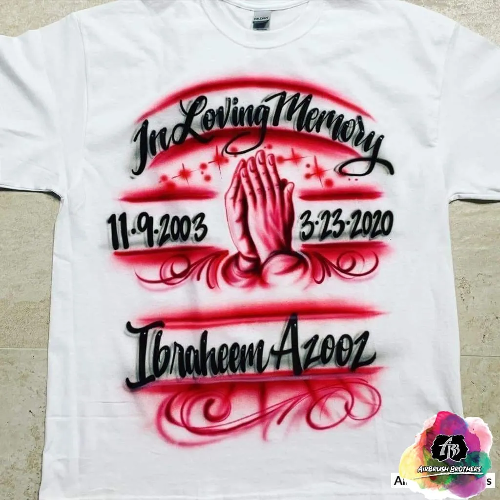 Airbrush Praying Hands Shirt Design