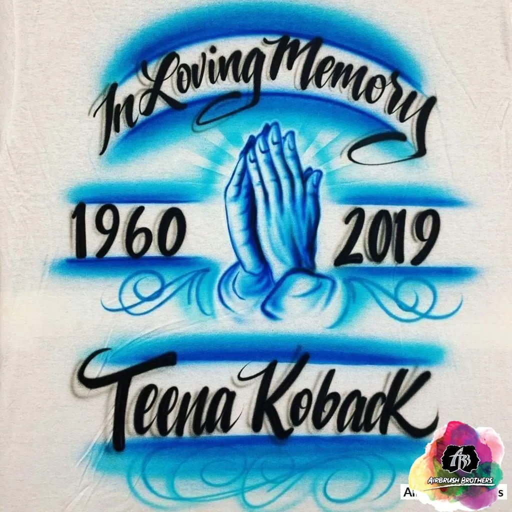 Airbrush Praying Hands Shirt Design