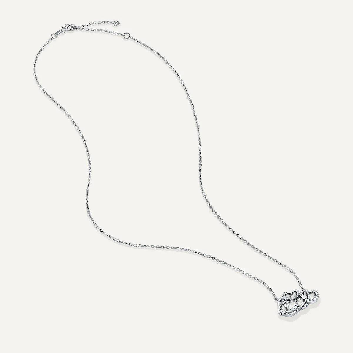 Allusia Love Detailed 18K Whitegold Necklace w. Diamonds