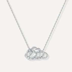 Allusia Love Detailed 18K Whitegold Necklace w. Diamonds