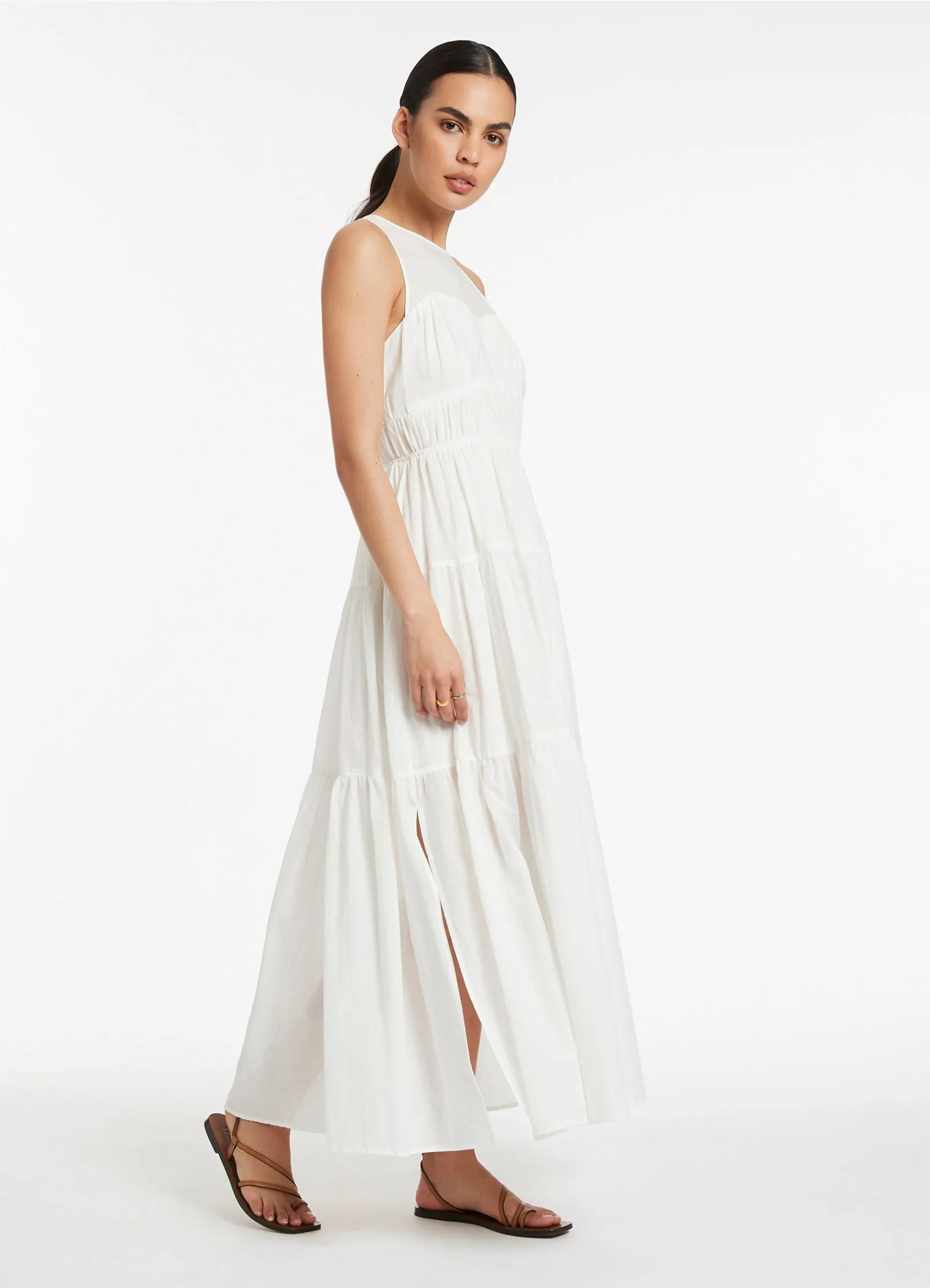 Animale Tie Maxi Dress - Cream